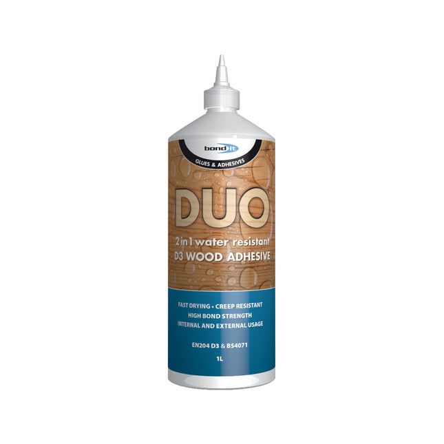 Bond-It Duo 2 In 1 Wood Glue. White. Size 1 Ltr. (Box of 12)