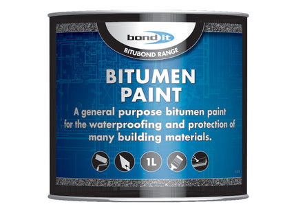 Bond-It Bitumen Paint. Black. Size 1 Litre. (Box of 6)