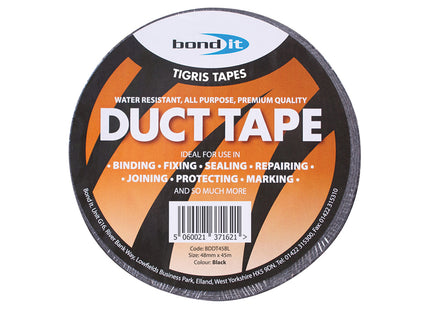 Bond-It Duct Tape Black - 45mm x 50M (Box of 24)