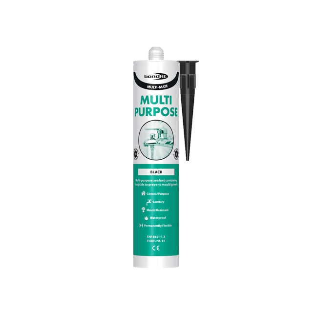 Bond-It Multi-Mate General Purpose Silicone Sealant. Black. Size Eu3. (Box of 25)
