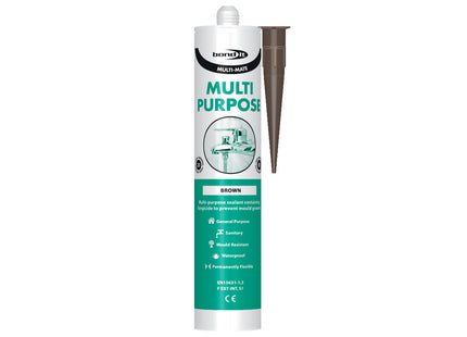 Bond-It Multi-Mate General Purpose Silicone Sealant. Brown. Size Eu3. (Box of 25)