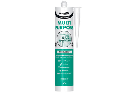 Bond-It Multi-Mate General Purpose Silicone Sealant. Translucent. Size Eu3. (Box of 25)