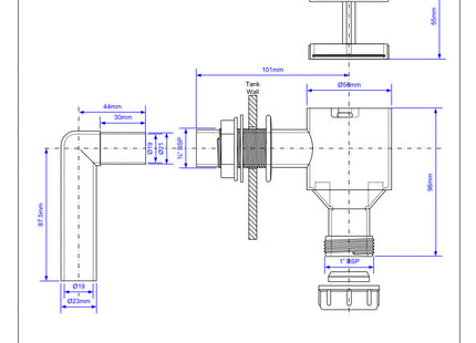 McAlpine R30 ¾" Complete Screened Tank Overflow Connector