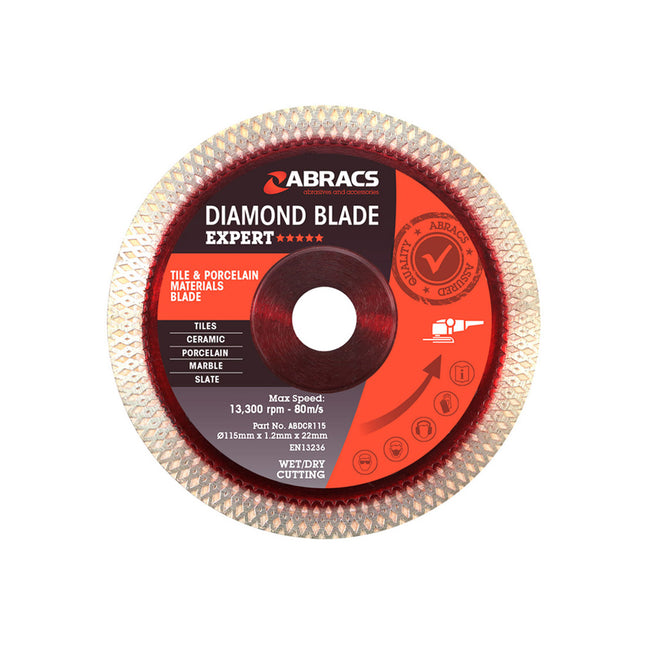 Abracs Tile And Porcelain Cutting Diamond Blade 115mm - ABABDCR115