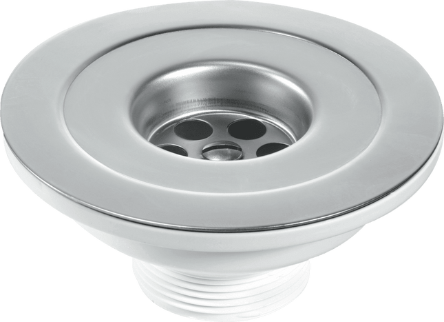 McAlpine BSW45P 1½" Centre Pin Sink Waste: 113mm Stainless Steel Flange: Reducer Waste with Plug