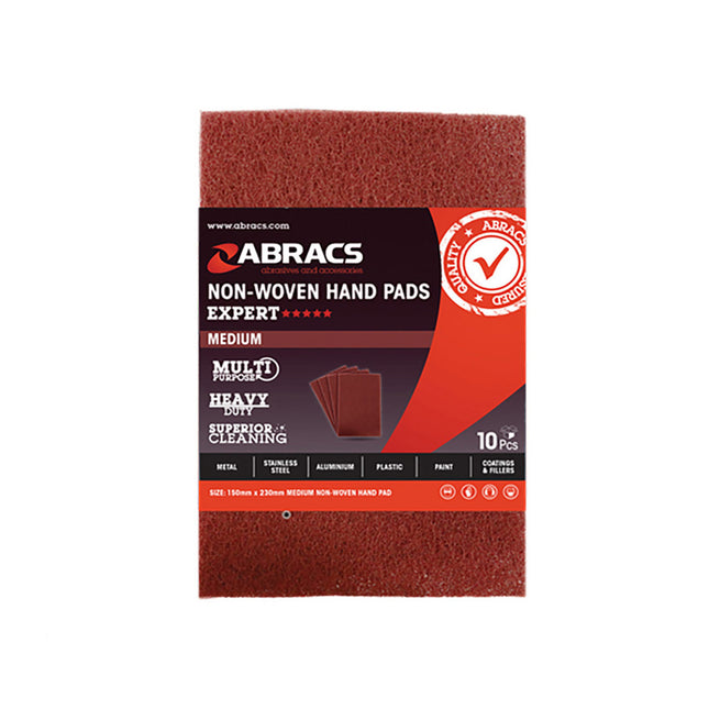 Abracs Non Woven Hand Pads - Maroon (Medium) - 150 x 230mm (Box of 10)