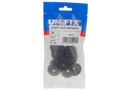 Unifix Black Dowty Roof Washers - M8 (Box of 250)