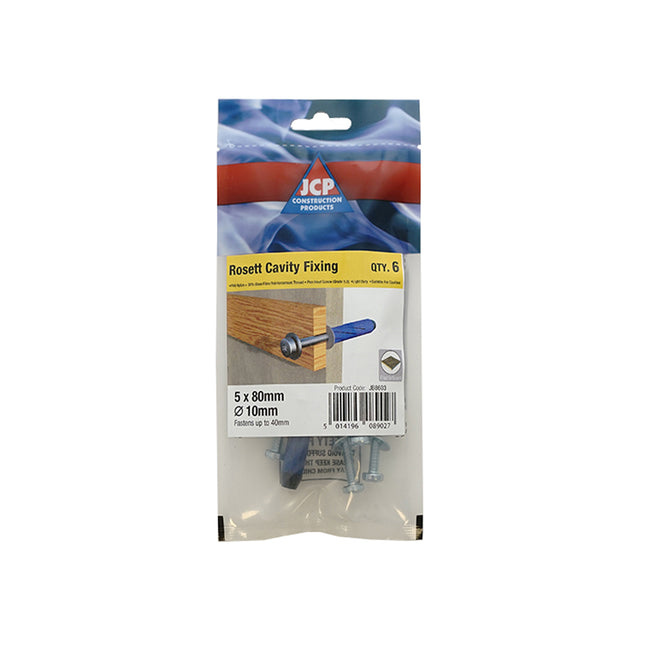 JCP Fixings Rosett Cavity Fixings Blue - M5 x 80mm (Box of 30)