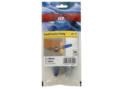 JCP Fixings Rosett Cavity Fixings Blue - M5 x 55mm (Box of 30)
