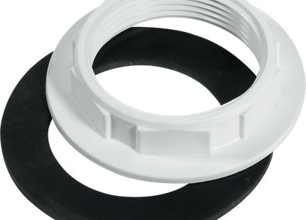 McAlpine BN1 White Plastic Backnut with Rubber Washer 1.25" BSP