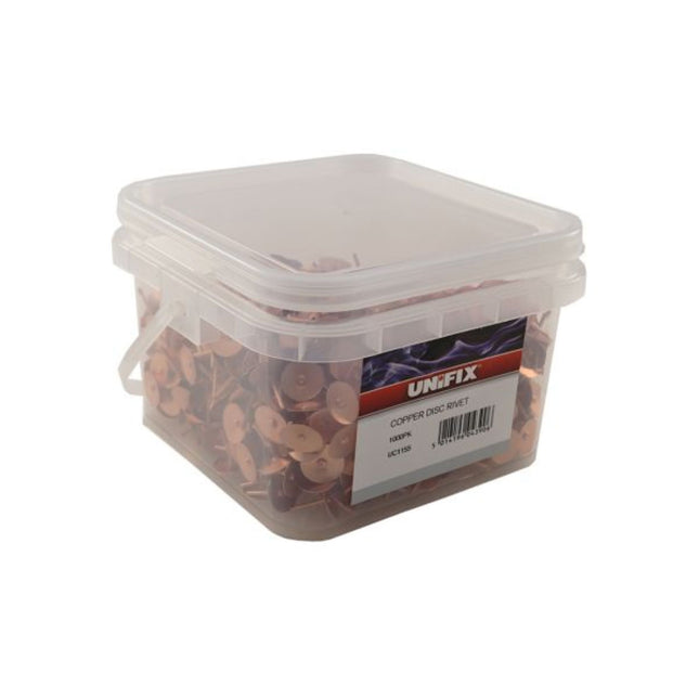 Unifix Copper Disc Rivets - 3/4" (20mm) (Box of 2000)