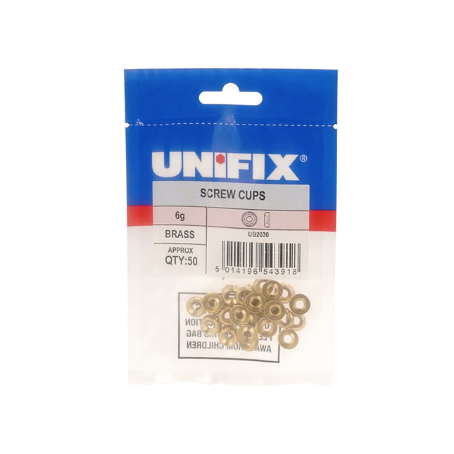 Unifix Brass Screw Cups - 9-10g (Box of 500)
