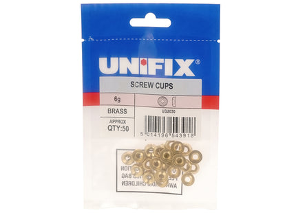 Unifix Brass Screw Cups - 6G (Box of 250)