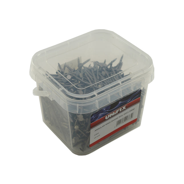 Unifix Bright Annular Ring Shank Nails 2.5Kg Tub - 40mm x 2.65 (Box of 4)