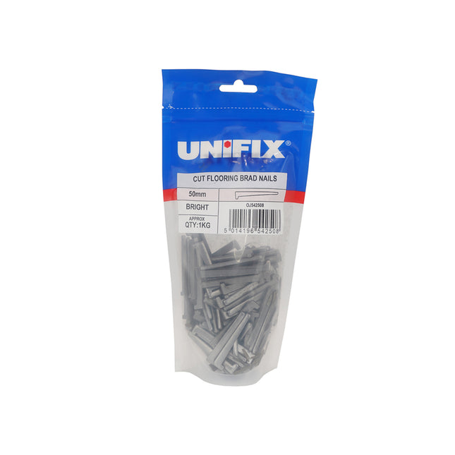 Unifix Bright Cut Flooring Brad Nails - 50mm (500g Bag) (Box of 5)