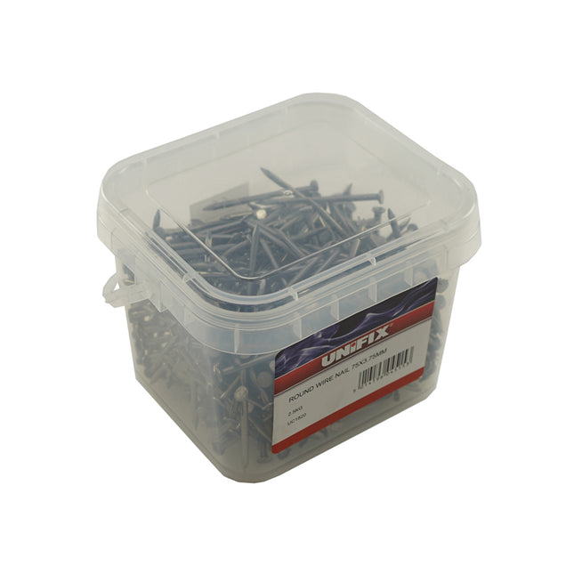 Unifix Bright Round Wire Nails 2.5Kg Tubs - 100mm x 4.50 (Box of 4)