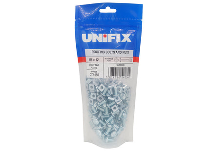Unifix Mushroom Head Roofing Bolts And Nuts Bright Zinc Plated - M6 x 20 (Box of 700)