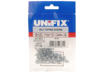 Unifix Self-Tapping Screws Pozi Pan Head AB DIN 7981C Bright Zinc Plated - 8G x 3/4" (4.0 x 20mm) (Box of 250)