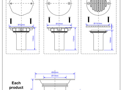 McAlpine TSG1-WH 75mm Water Seal Gully with Horizontal Outlet for Sheet Flooring