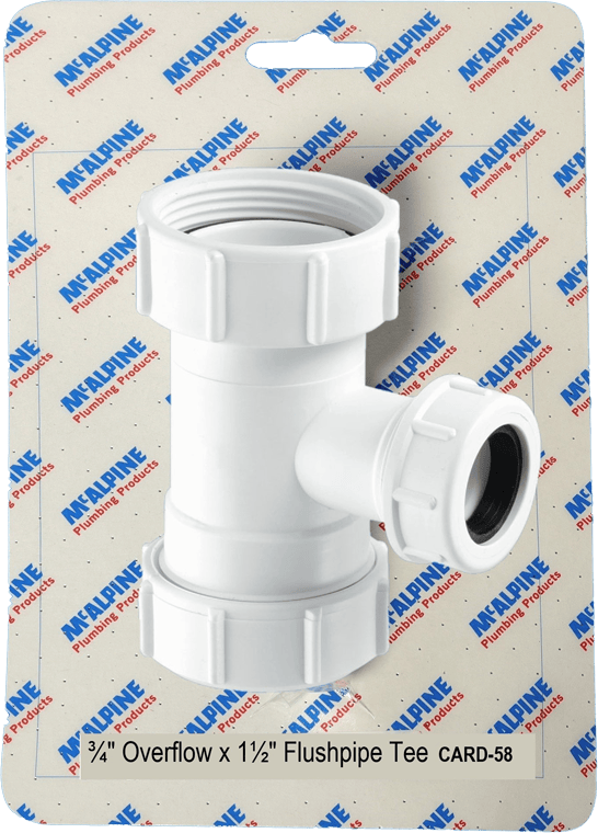McAlpine CARD-58 ¾" Overflow x 1½" Flushpipe Tee