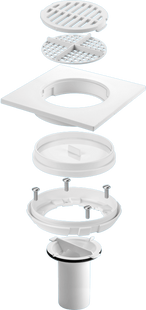 McAlpine TSGCONV White Plastic Sheet Floor to Tiled Floor Gully Conversion Kit