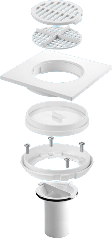 McAlpine TSGCONV White Plastic Sheet Floor to Tiled Floor Gully Conversion Kit