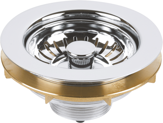 McAlpine BSW-BR-CP 1½" Basket Strainer Waste: 113mm Chrome Plated Brass Flange: Spring-Loaded Plug: Backnut Model