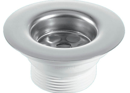 McAlpine BSW3P Centre Pin Sink Waste: 85mm Stainless Steel Flange with Plug