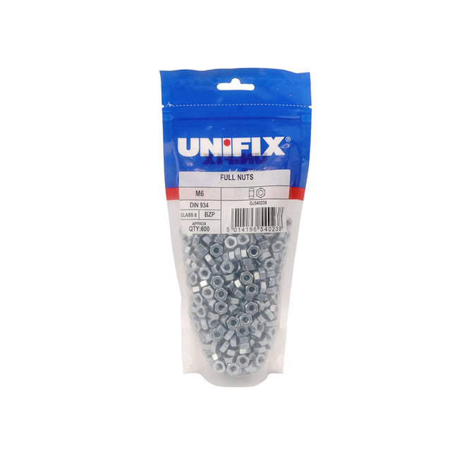 Unifix Class 8 Full Nuts DIN 934 Bright Zinc Plated - M10 x 1.50 (Box of 650)
