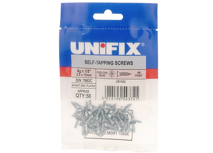 Unifix Self-Tapping Screws Pozi Countersunk Head AB DIN 7982C Bright Zinc Plated - 8G x 3/4" (4.0 x 20mm) (Box of 250)