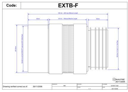 McAlpine EXTB-F 3½"/90mm Flexible Extension for WC Connectors