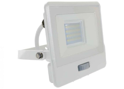 V-Tac Lumi Vt-128S-1 20W Pir Sensor Floodlight Samsung Chip & 1M Cable 4000K White Body