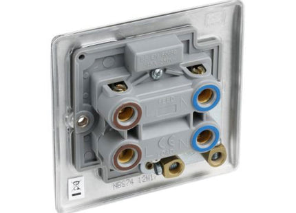 BG Electrical Brushed Chrome 45A Double Pole Switch/Neon - NBS74-01