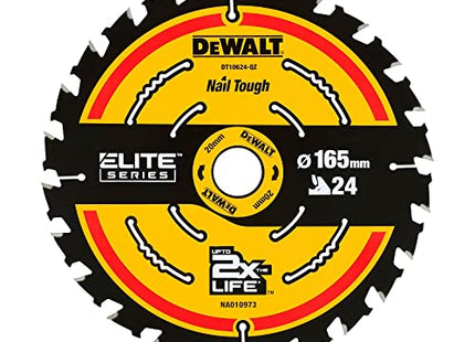 DEWALT Cordless Extreme Framing Circular Saw Blade 165 X 20mm X 24T (Pack Of 2)