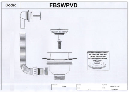 McAlpine FBSWPVD Basket Strainer Waste and Overflow