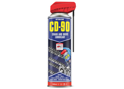 Action Can CD-90 Chain and Drive Lubricant Twin Spray 500ml - Q99CD90005000015000 - Essential for Chain Maintenance