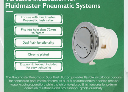 Fluidmaster Pneumatic Flush Plate White - 1000Z-031-P1