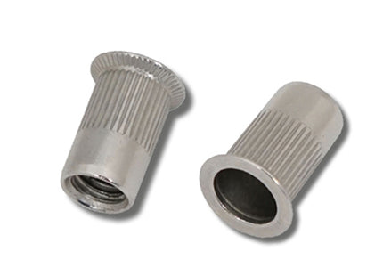 JRP Riveting Products M8 x 18.5 (2.0-4.5) A2 St.Stl Countersunk Head Round Knurled Body Open JRP Rivet Nuts (Box of 250)