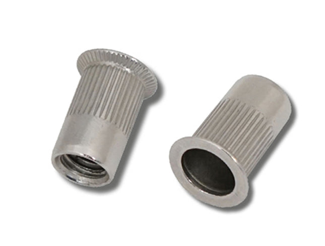 JRP Riveting Products M8 x 18.5 (2.0-4.5) A2 St.Stl Countersunk Head Round Knurled Body Open JRP Rivet Nuts (Box of 250)