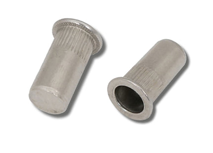 JRP Riveting Products M10 x 30.0 (1.5-5.0) A2 St.Stl Countersunk Head Round Knurled Body Closed Rivet Nuts (Box of 100)