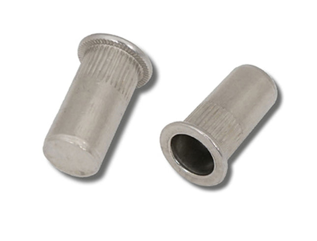 JRP Riveting Products M10 x 30.0 (1.5-5.0) A2 St.Stl Countersunk Head Round Knurled Body Closed Rivet Nuts (Box of 100)