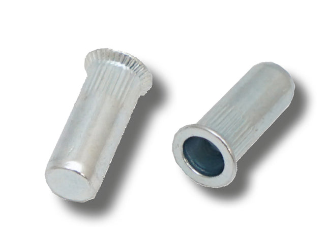 JRP Riveting Products M8 x 29.5 (4.5-6.0) Steel Countersunk Head Round Knurled Body Closed JRP Rivet Nuts (Box of 250)
