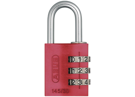 ABUS Mechanical 145/30 30Mm Aluminium Combination Padlock Red 46578