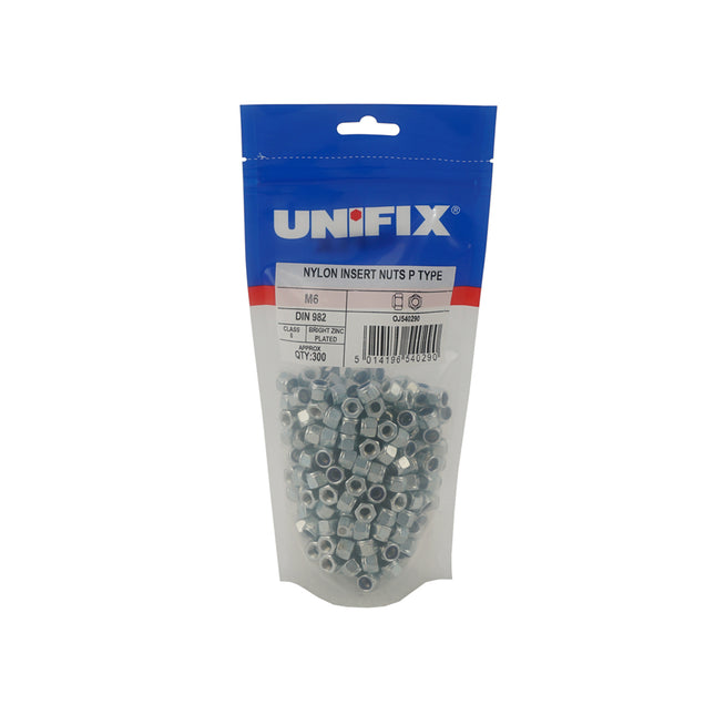 Unifix Class 8 Nylon Insert Nuts P Type DIN 982 Bright Zinc Plated - M12 (Box of 350)