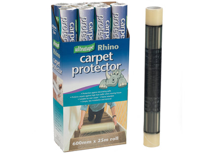 Ultratape Clear Carpet Protector - 600mm Width x 25Mtr Length. (Box of 8)