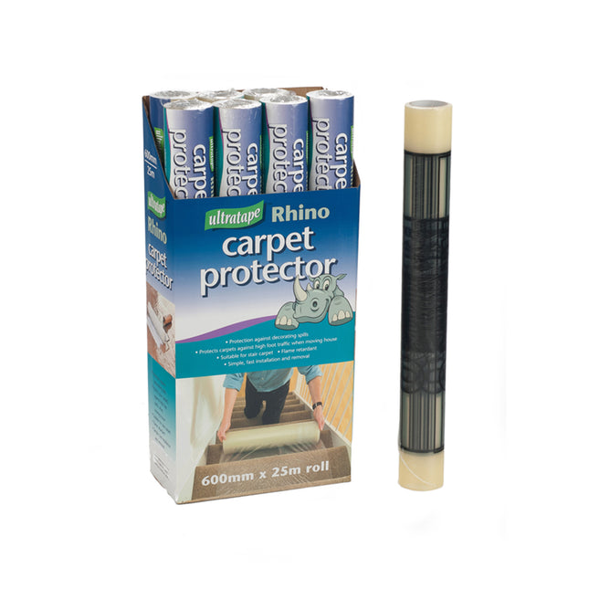 Ultratape Clear Carpet Protector - 600mm Width x 25Mtr Length. (Box of 8)