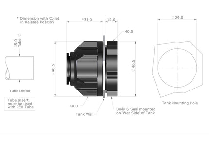 John Guest Speedfit Tank Connector 22mm (Pack Of 5) CM0722S