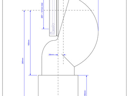 McAlpine WC-CONQP 4"/110mm 90° Space Saving Bend Adjustable Length Rigid WC Connector