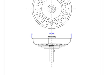 McAlpine BWSTSS-TOP Basket Strainer Waste Plug - Stemball Model (Pack of 3)