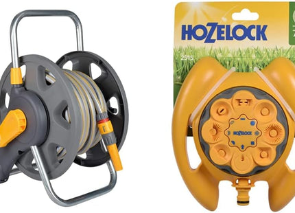 Hozelock HOZ2431 45m Hose Reel with 25m Hose & Hozelock 2515 Multi Sprinkler 79m